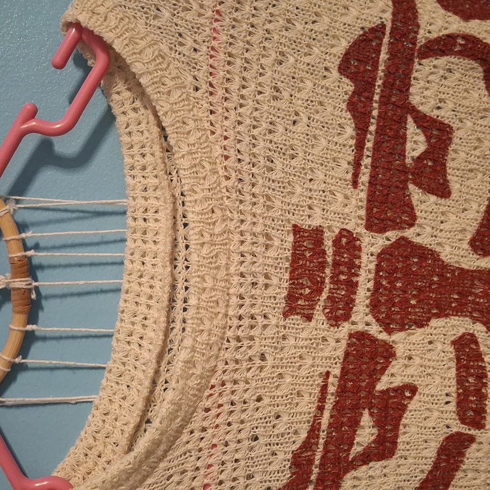 A Classy Chic Boutique Cream and Red Skeleton Long Sleeve Top - Picture 4 of 4